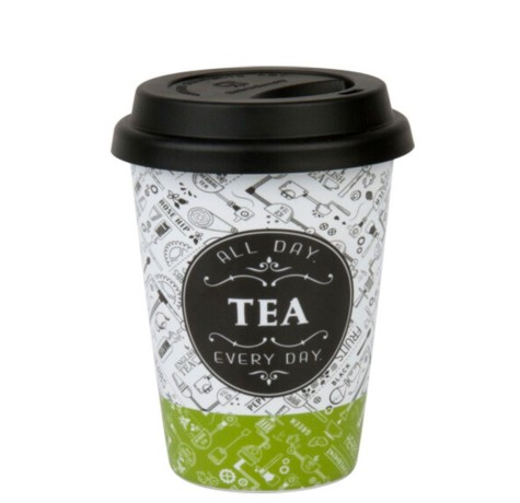 Кружка на вынос с крышкой "Чайные беседы", 380 мл. Koenitz