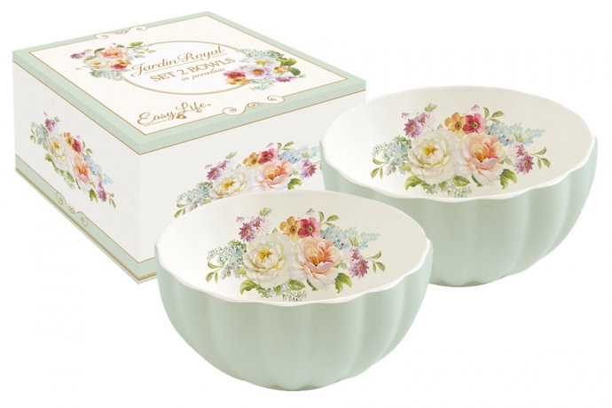 Набор из 2-х салатников "Королевский сад" 12 см. R2S зеленая