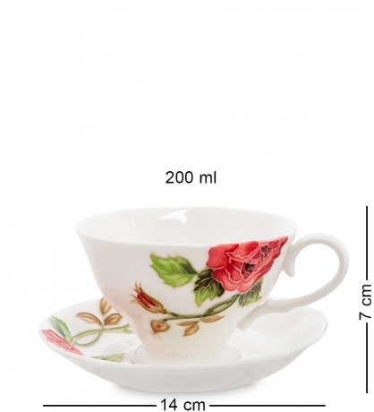 JS-07 Чайный сервиз на 6 персон "Роза Рафаэлло" (Pavone)