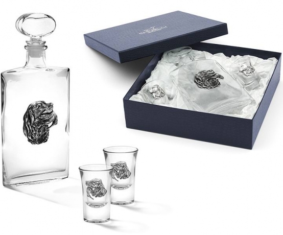 Набор из штофа и 2-х стопок для водки "Спаниель" Gamma