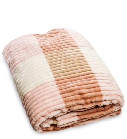 ЯЛ-14-06/8 Плед бежево-розовый "Клетка"