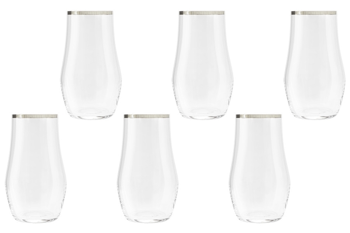 Набор стаканов для воды Сабина платина, 0,5 л. 6 шт. Same