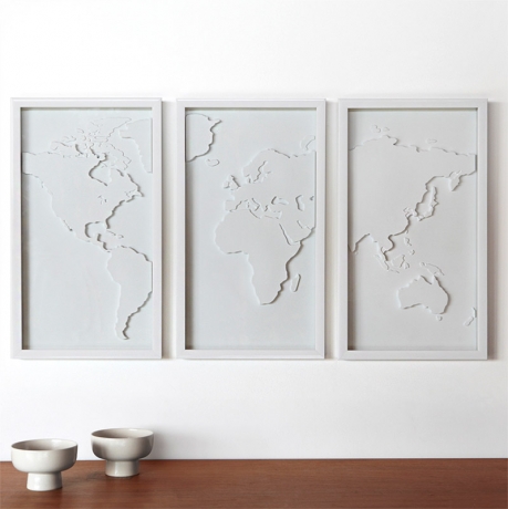 Декоративное панно для стен Mapster, 3 элемента, белое, Umbra