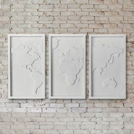 Декоративное панно для стен Mapster, 3 элемента, белое, Umbra