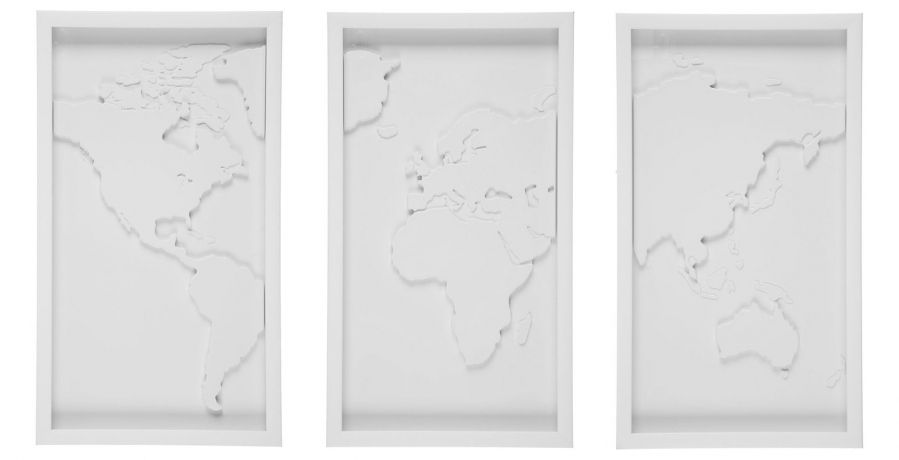 Декоративное панно для стен Mapster, 3 элемента, белое, Umbra