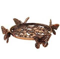 Подставка  под турку &quot;Бабочки&quot; медная черненая 