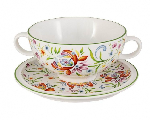 Суповая чашка на блюдце Аквитания, 0.5л, IMARI