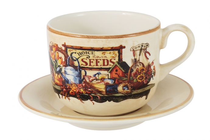 Чашка с блюдцем Садовые цветы, 0,5 л. LCS