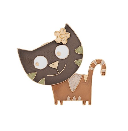 Брошь Весёлый кот XZ0867.15 BW/G Shadore