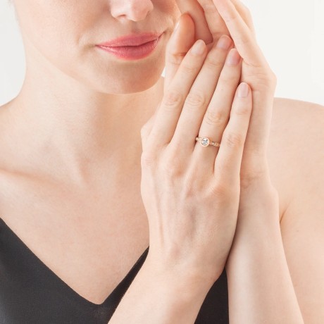 Кольцо Crystal-Rose gold 18.5 мм