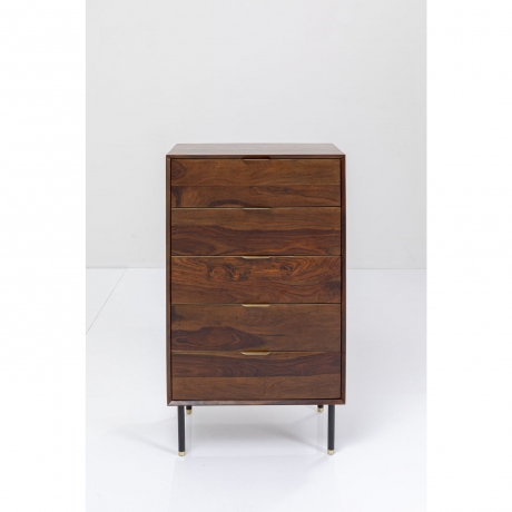 Комод высокий Ravello, коллекция "Равелло" 65*114*40, Палисандр, МДФ, Сталь, Коричневый