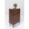 Комод высокий Ravello, коллекция "Равелло" 65*114*40, Палисандр, МДФ, Сталь, Коричневый